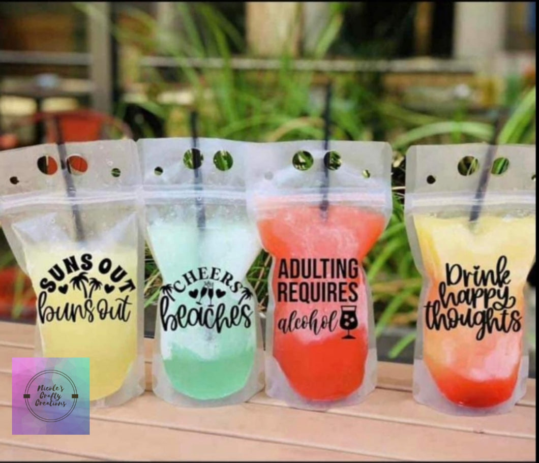 Drink pouches with straw