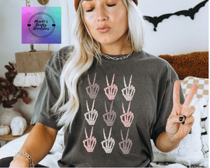 Skeleton Hands Peace